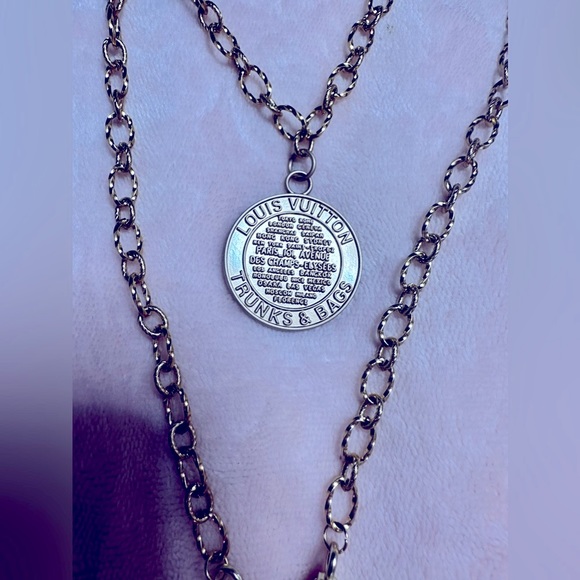 Louis Vuitton LV Padlock and Key on a Stainless Steel Gold Necklace Authentic - Picture 15 of 16